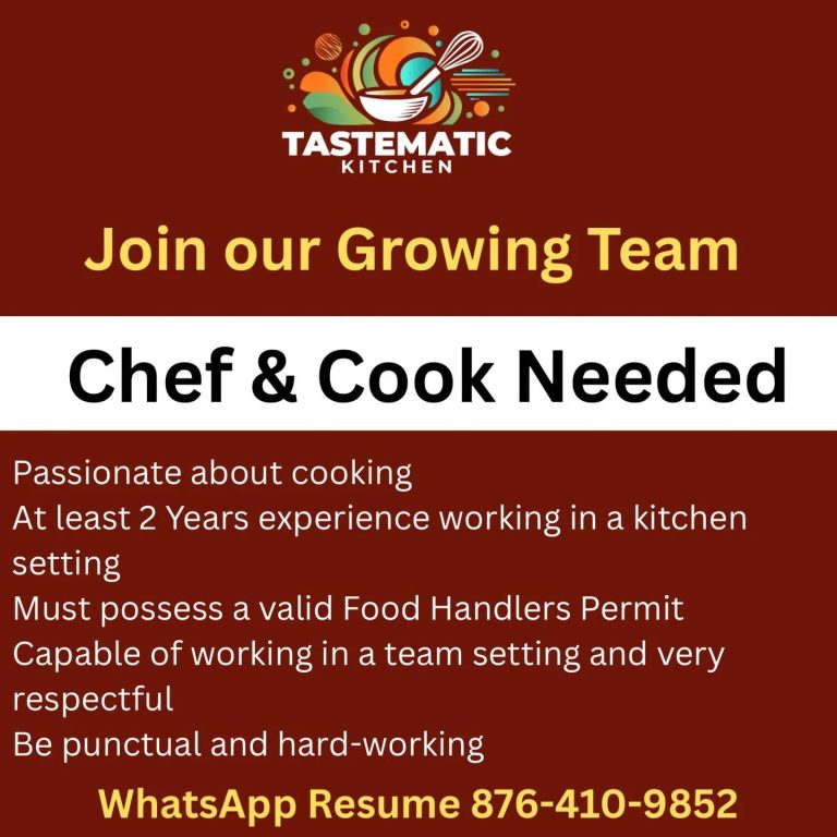 Tastematic Kitchen – Chef & Cook Vacancy