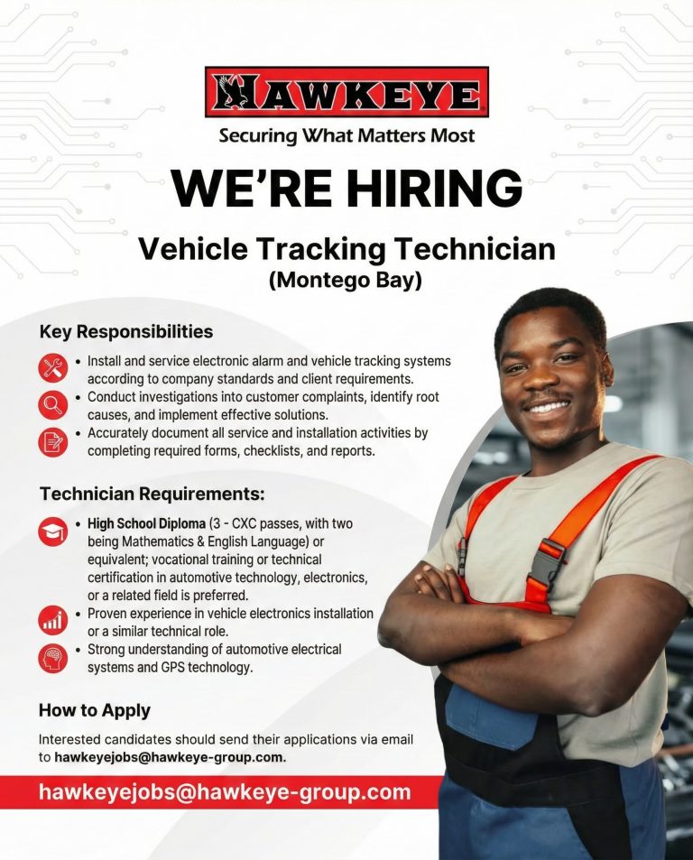 Job Advertisement: Vehicle Tracking Technician at Hawkeye
