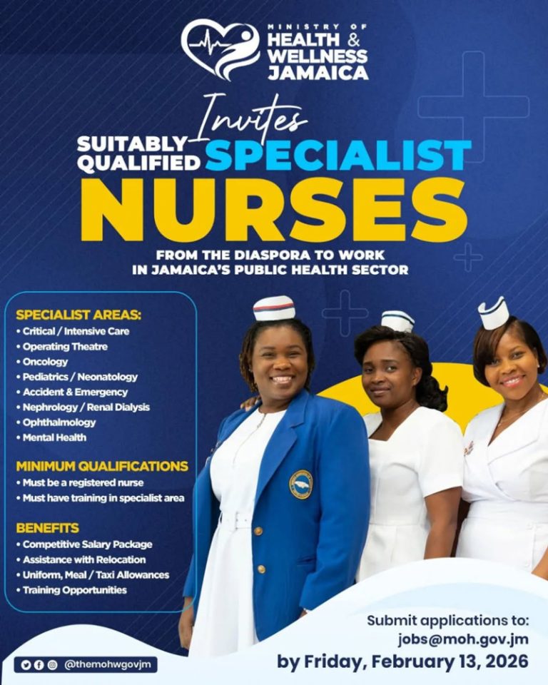 Jamaica Ministry of Health Seeks Qualified Specialist Nurses