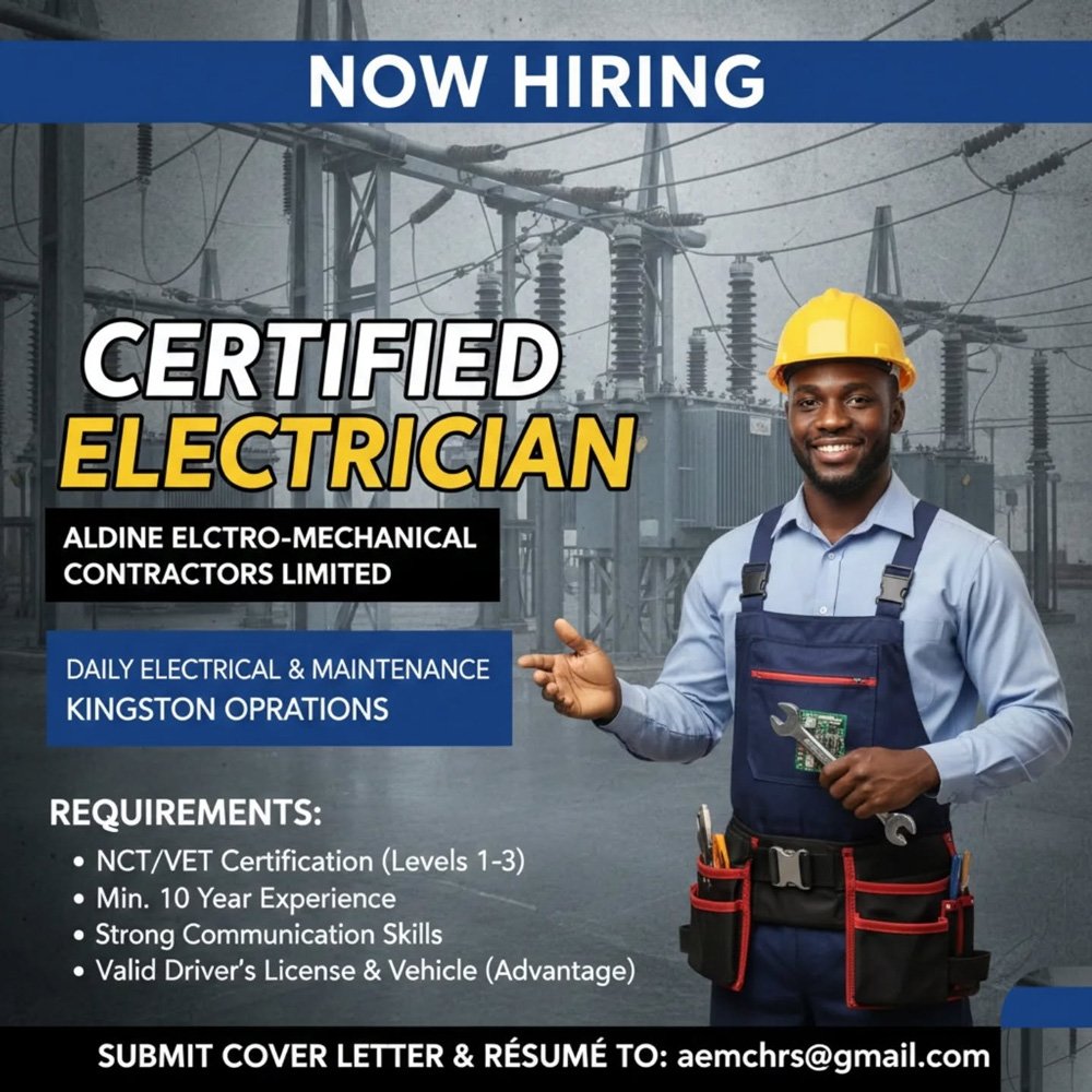 NCTVET Certified Electrician Wanted – Kingston