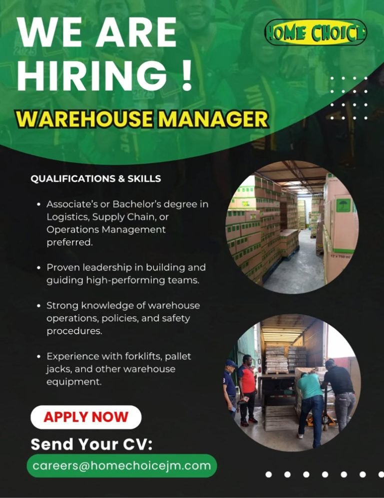Warehouse Management Career Opportunity in Jamaica