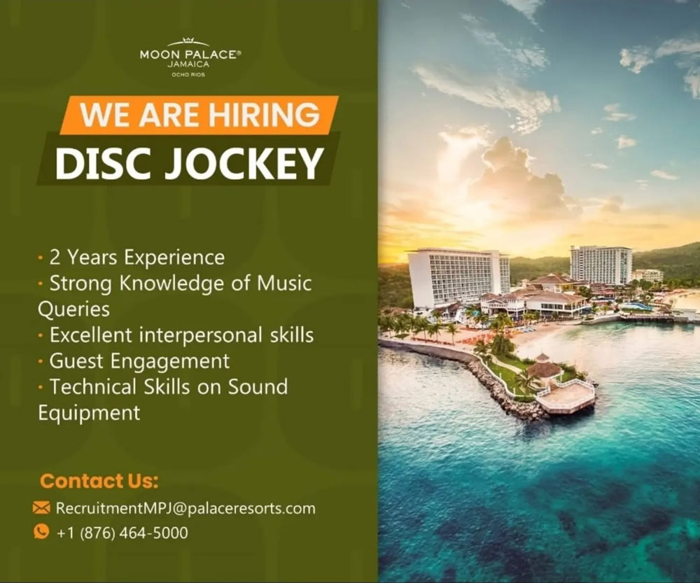 Disc Jockey Job Opportunity at Moon Palace Jamaica – Ocho Rios
