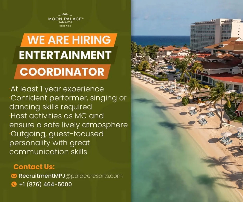 Moon Palace Jamaica Hiring Entertainment Coordinator Role