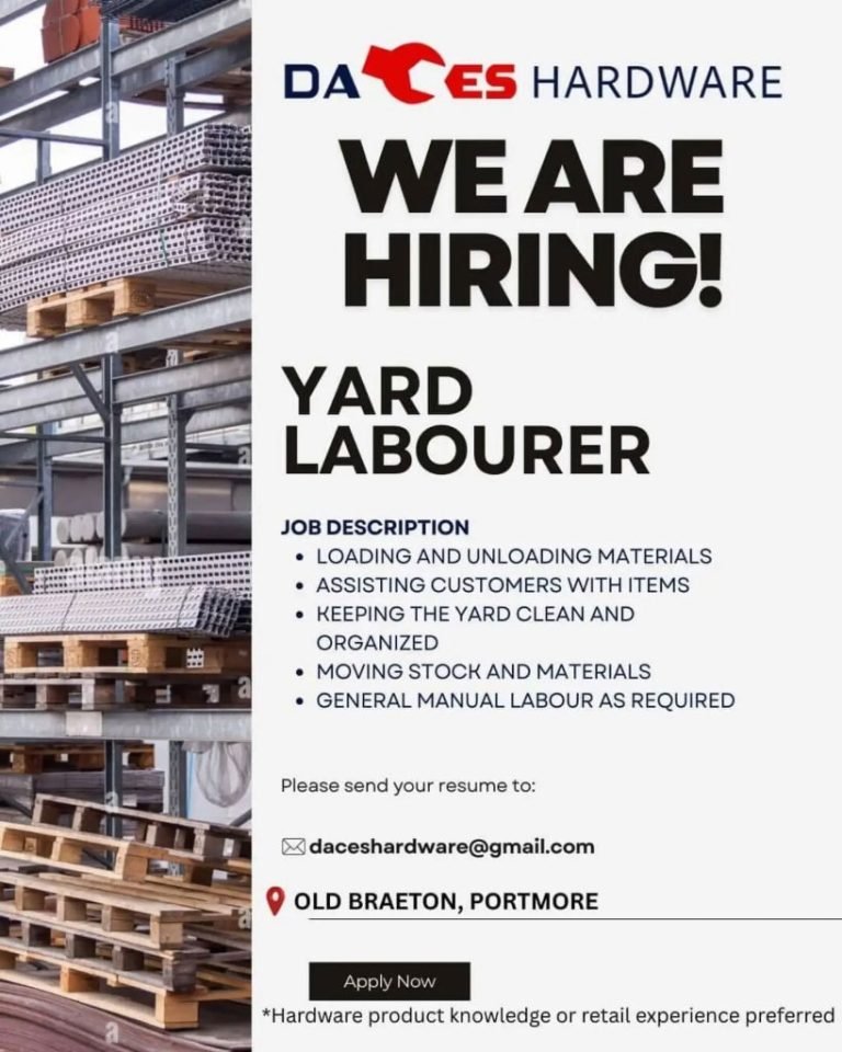 Yard Labourer Job Opening at Daces Hardware – Portmore