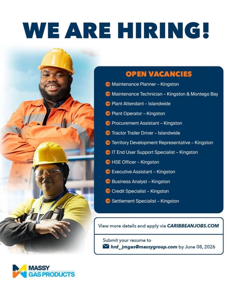 Massy Gas Products Now Hiring — Open Vacancies Across Jamaica