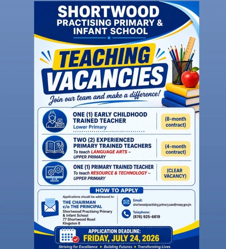 Job advertisement: Shortwood Practising Primary & Infant School Hiring Teachers
