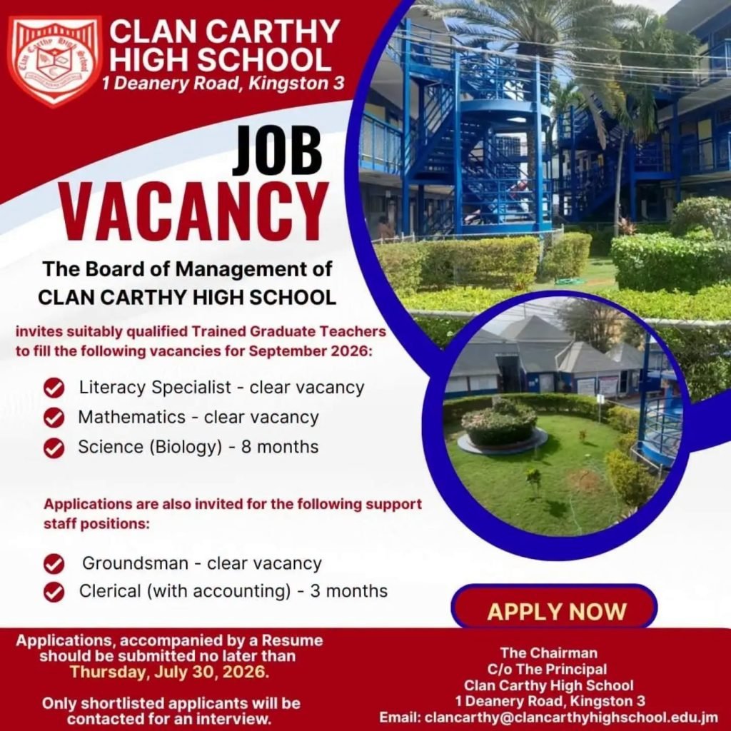 Job advertisement: Clan Carthy High School Is Hiring Teachers and Support Staff