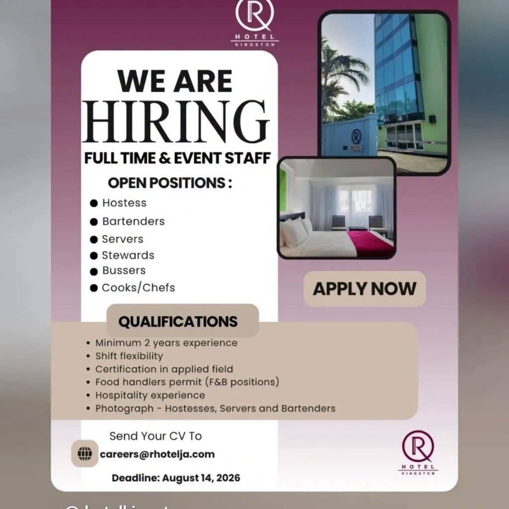Job advertisement: R Hotel Kingston Is Hiring Full-Time and Event Staff