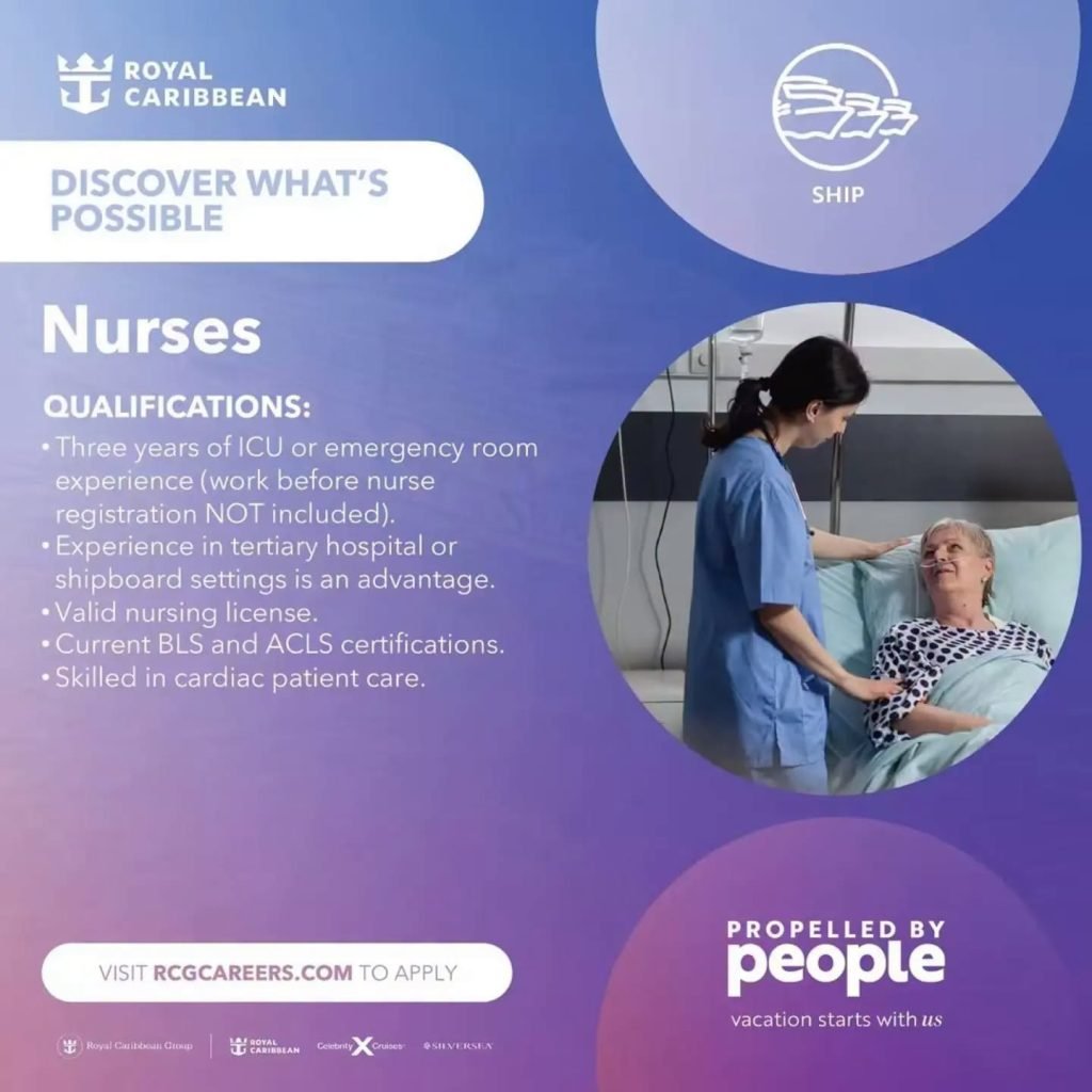 Job advertisement: Nurse Job with Royal Caribbean