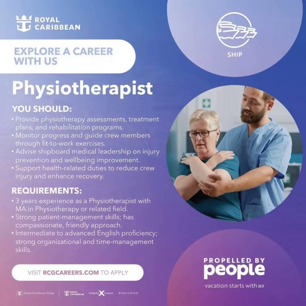 Job advertisement: Physiotherapist Job with Royal Caribbean