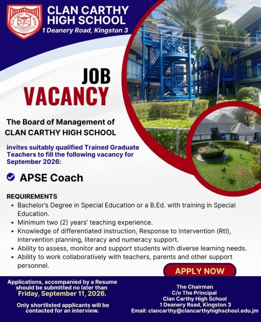 Job advertisement: APSE Coach Job Vacancy in Kingston – Clan Carthy High School