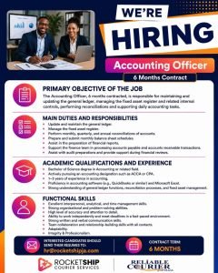 Job advertisement: Accounting Officer Job Vacancy in Jamaica – 6-Month Contract