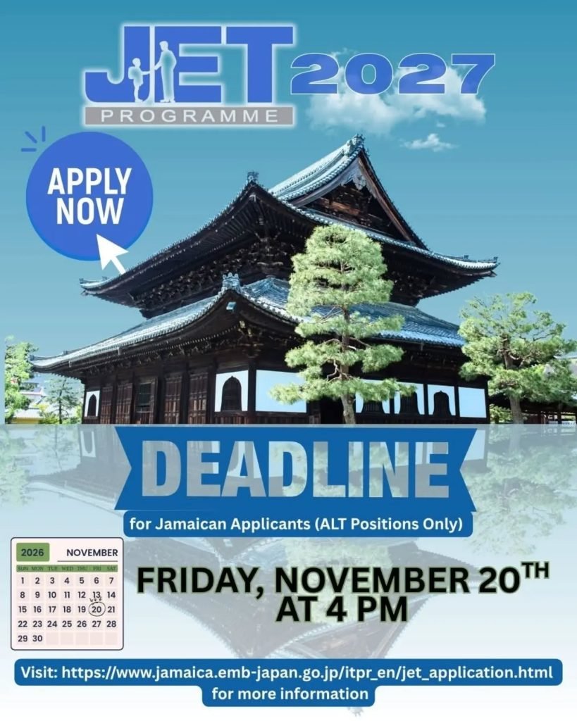 Job advertisement: JET Programme 2027 Applications Open for Jamaican Applicants