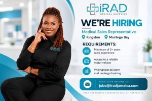 Job advertisement: Medical Sales Representative Job Vacancy – iRAD Medical Supplies Jamaica