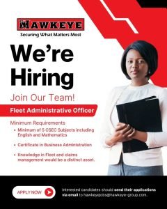 Job advertisement: Fleet Administrative Officer Vacancy – Hawkeye