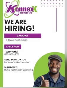 Job advertisement: HVAC Technician Job Vacancy – Konnexx Services Ltd.