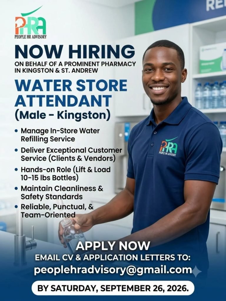 Job advertisement: Water Store Attendant Job Vacancy in Kingston – People HR Advisory