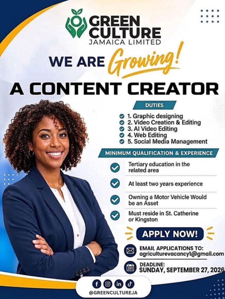 Content Creator Job in Jamaica – Green Culture Jamaica Limited