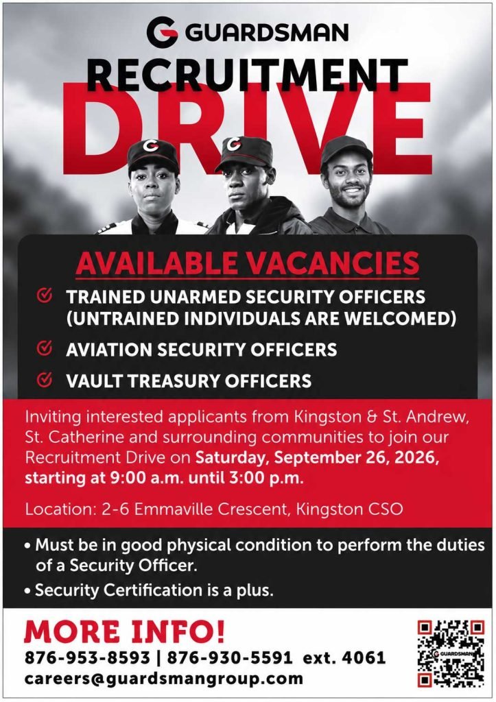 Security Officer Vacancies at Guardsman – Kingston Recruitment Drive