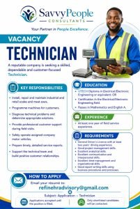 Job advertisement: Technician