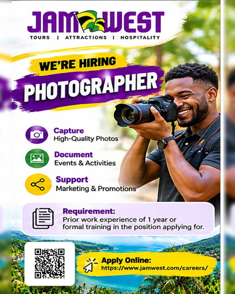 Job advertisement: Photographer Job – Jamwest