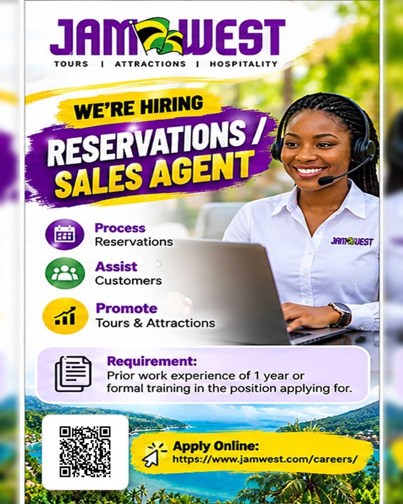 Job advertisement: Reservations / Sales Agent Job – Jamwest