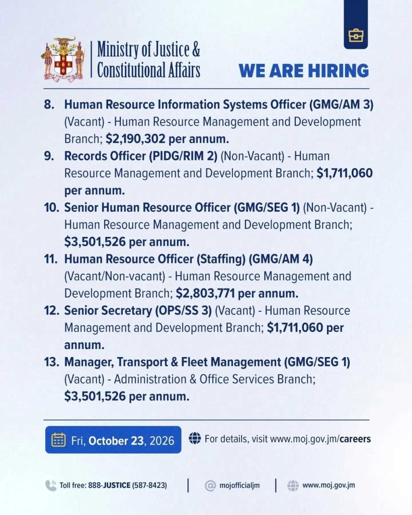 Additional job image 2: Ministry of Justice & Constitutional Affairs Recruitment 2026