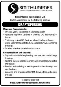 Job advertisement: Draftsperson Vacancy – Smith Warner International Ltd. | Engineering & Construction