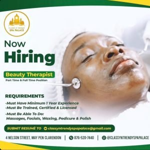 Job advertisement: Beauty Therapist Jobs in May Pen, Clarendon – Part-Time & Full-Time