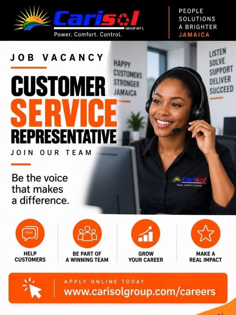 Job advertisement: Customer Service Representative Job Vacancy – Carisol Group Jamaica