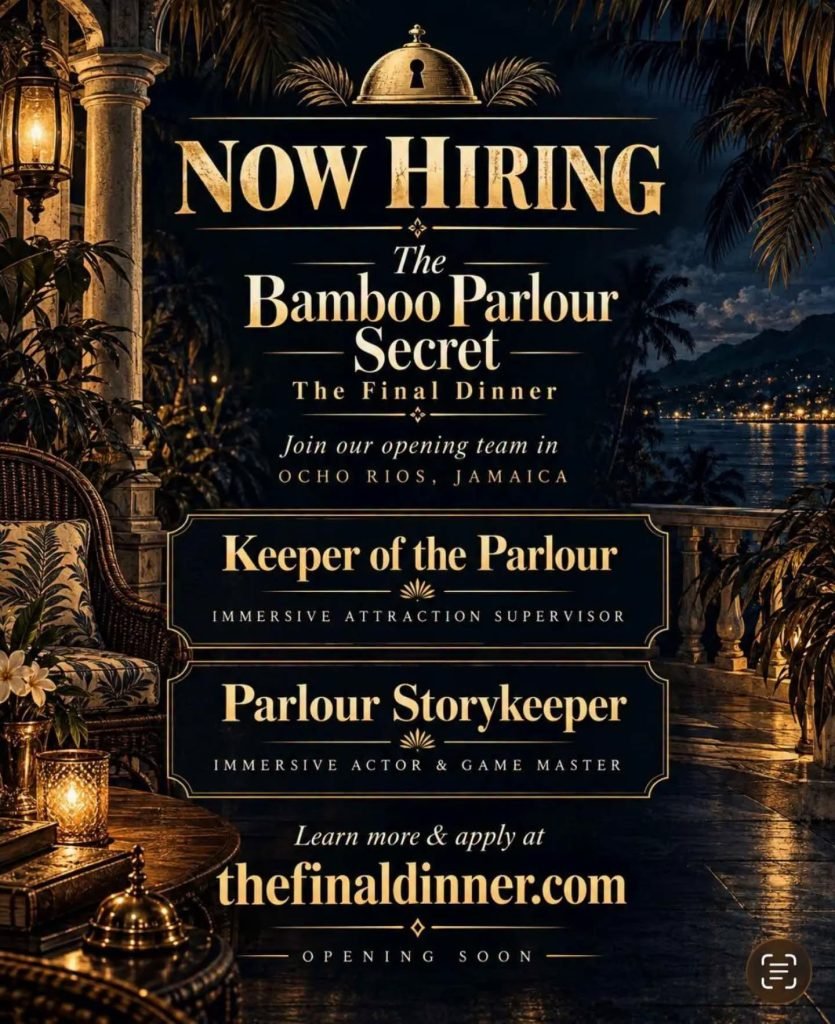 Job advertisement: The Bamboo Parlour Secret Hiring in Ocho Rios, Jamaica