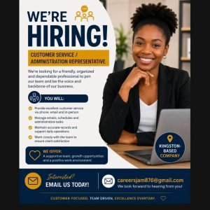 Job advertisement: Customer Service & Administrative Representative Job in Kingston
