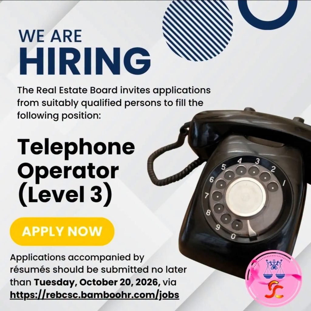 Job advertisement: Real Estate Board Hiring Telephone Operator in Jamaica