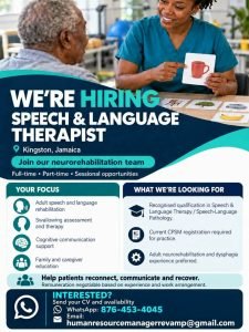Job advertisement: Speech & Language Therapist Job Vacancy – Kingston, Jamaica