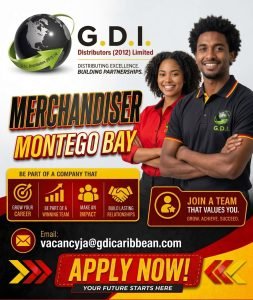 Job advertisement: Merchandiser Job in Montego Bay – G.D.I. Distributors