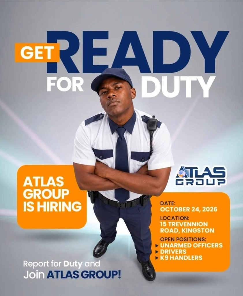 Job advertisement: Atlas Group Hiring in Kingston – Unarmed Security Officers, Drivers & K9 Handlers | October 24, 2026