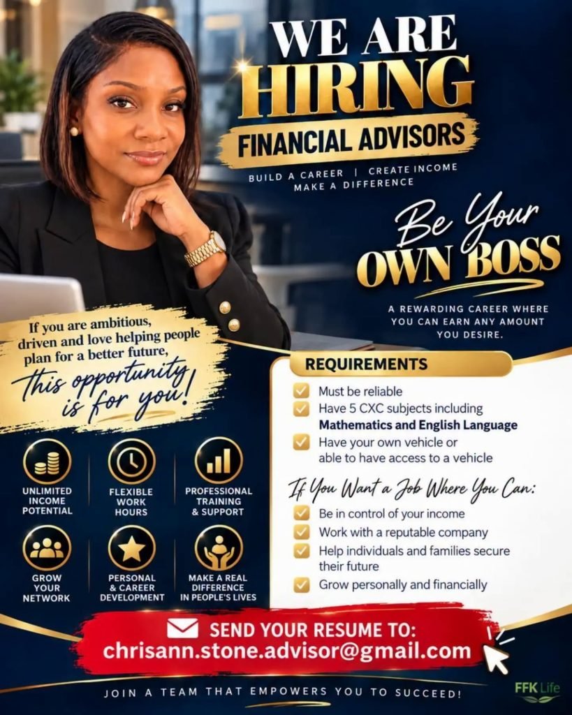 Job advertisement: Financial Advisors Wanted – Be Your Own Boss | FFK Life