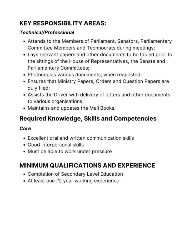 Additional job image 9: Houses of Parliament Jamaica – 3 Job Vacancies