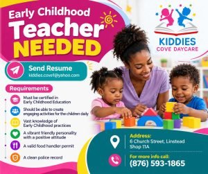 Job advertisement: Early Childhood Teacher Job in Linstead – Kiddies Cove