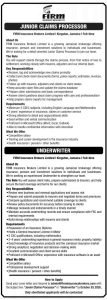 Job advertisement: FIRM Insurance Brokers Jamaica Jobs – Claims Processor & Underwriter
