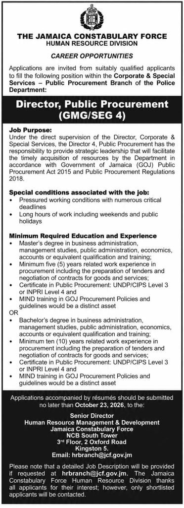 Jamaica-Constabulary-Recruitment-Notice