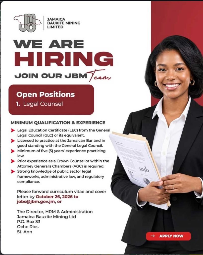 Legal Counsel Job Vacancy in St. Ann, Jamaica