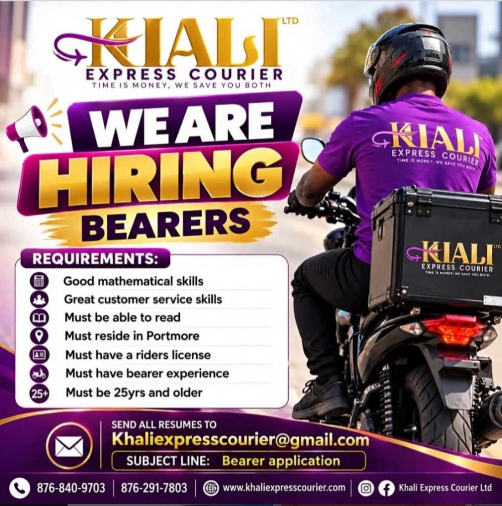 Motorcycle Bearer Jobs in Portmore – Khali Express Courier Hiring