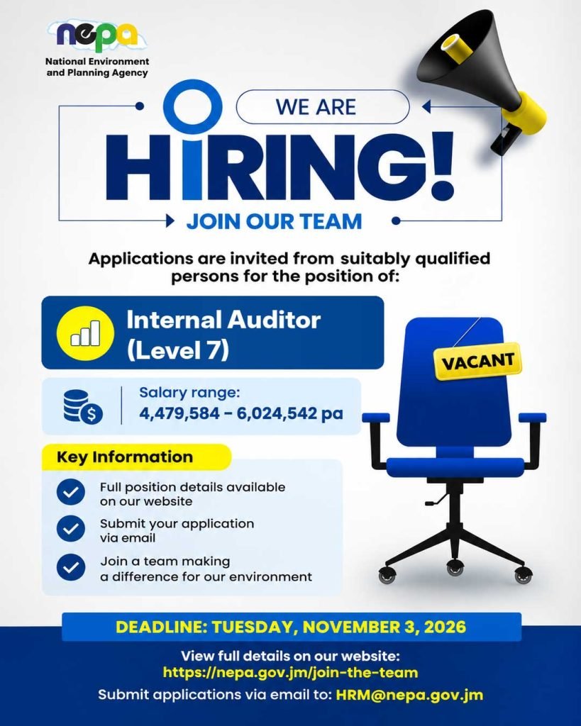 Internal Auditor Jobs Jamaica, NEPA Vacancies, Government Audit Jobs