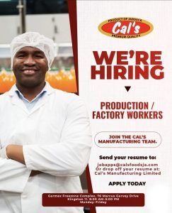Job advertisement: Production & Factory Worker Jobs at Cal’s Manufacturing