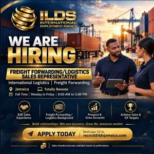 Job advertisement: Freight Forwarding/Logistics Sales Representative Job in Jamaica