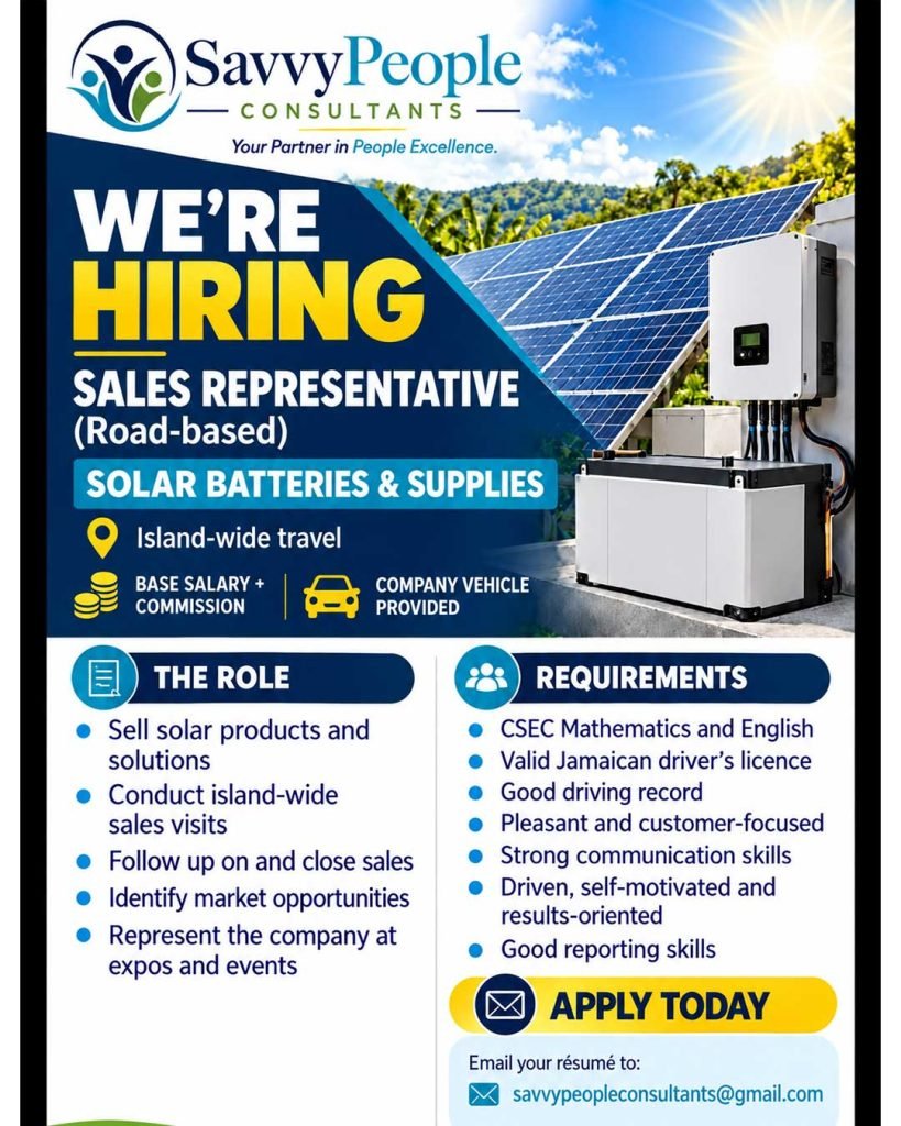 Sales Representative Job in Jamaica