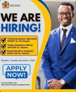 Job advertisement: Government Job Vacancies – Ministry of National Security and Peace, Jamaica