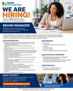 Job advertisement: Massy Distribution Hiring Brand Manager – October 2026